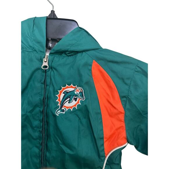 NFL Kids' Green Pro Star MIAMI DOLPHINS Athletic Windbreaker Jacket Size 3T - Picture 2 of 4